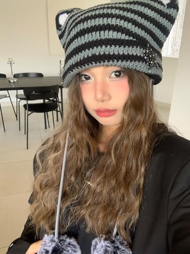 Cute Beanie Cat Ear Devil Crochet Hat