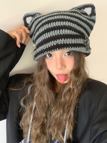 Cute Beanie Cat Ear Devil Crochet Hat