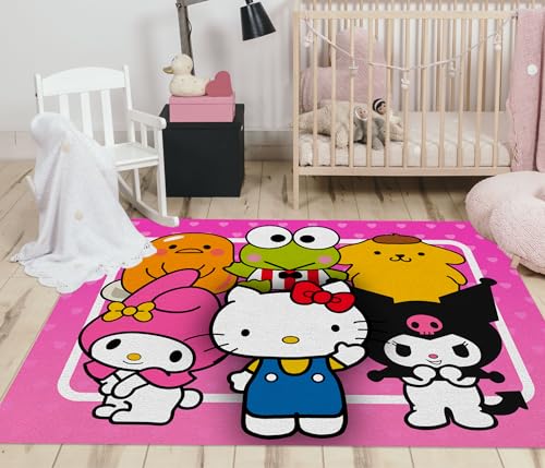 Kawaii Cat Plush Area Rug - Cute Aesthetic Mat