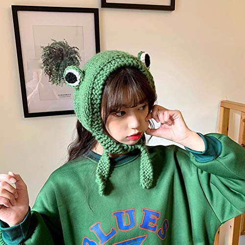 Cute Crochet Frog Earflap Beanie Hat for Girls