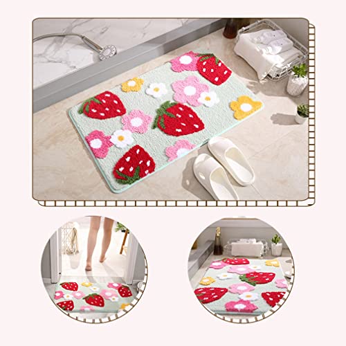 Kawaii Strawberry Bath Mat - Soft & Cozy Rug