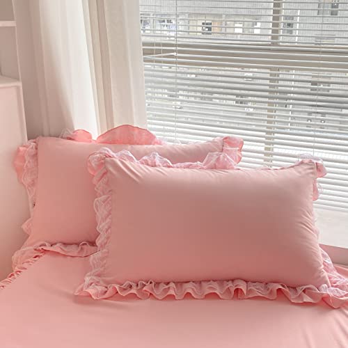 Kawaii Pink Ruffle Lace Duvet Cover Set