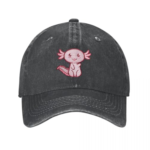 Kawaii Axolotl Embroidered Adjustable Baseball Cap