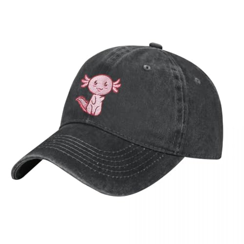 Kawaii Axolotl Embroidered Adjustable Baseball Cap
