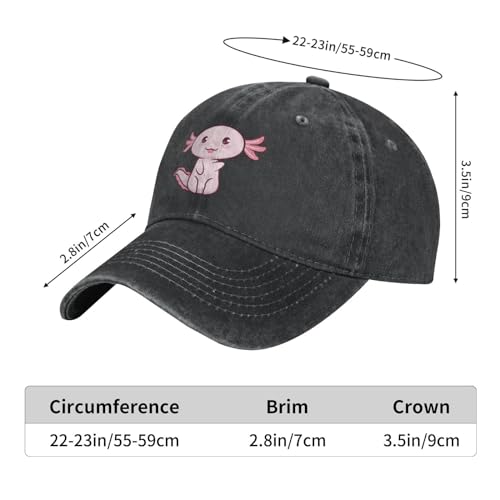 Kawaii Axolotl Embroidered Adjustable Baseball Cap
