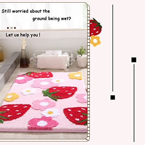 Kawaii Strawberry Bath Mat - Soft & Cozy Rug