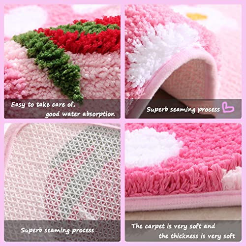 Kawaii Strawberry Bath Mat - Soft & Cozy Rug