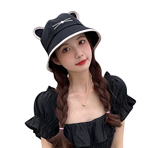 Kawaii Cat Bucket Hat for Women and Girls