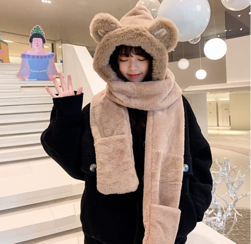 Kawaii Bear Ear Beanie Hat and Scarf Set