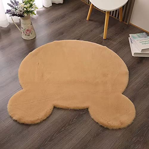 Kawaii Bear Head Plush Area Rug for Kids