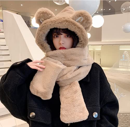 Kawaii Bear Ear Beanie Hat and Scarf Set