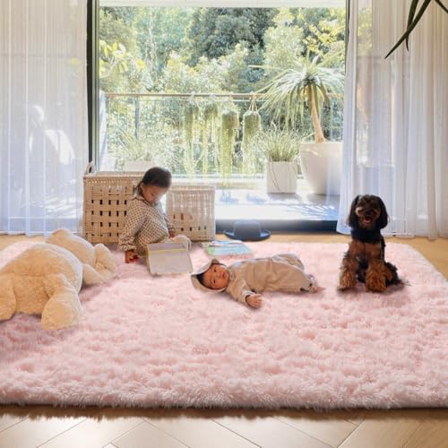 Cute Pink Kawaii Plush Area Rug 4x6 Ft