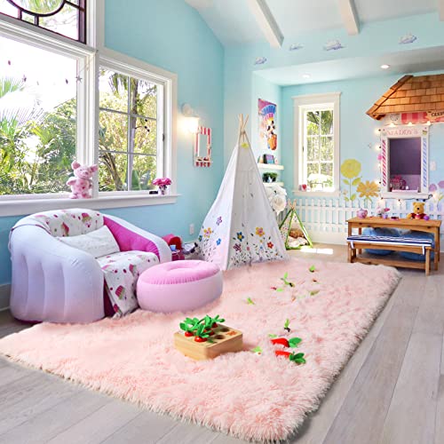 Cute Pink Kawaii Plush Area Rug 4x6 Ft