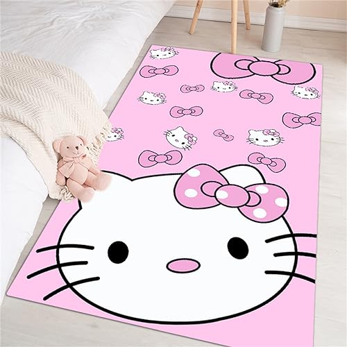 Kawaii Cartoon Kitten Plush Runner Rug 2' x 5