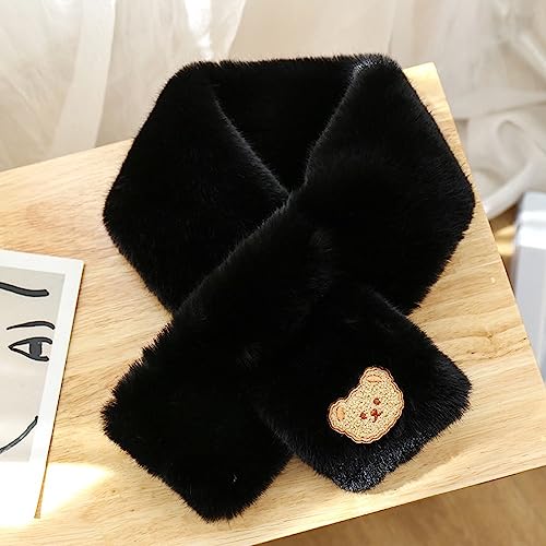 Kawaii Bear Plush Scarf for Winter Fun