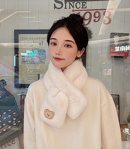 Kawaii Bear Plush Scarf for Winter Fun