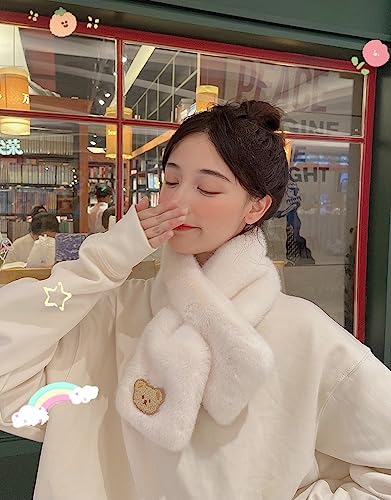 Kawaii Bear Plush Scarf for Winter Fun