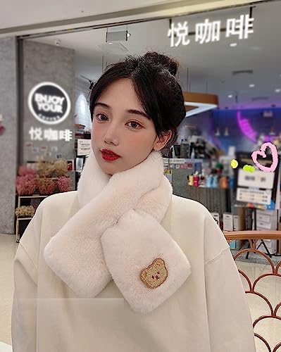 Kawaii Bear Plush Scarf for Winter Fun