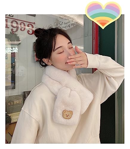 Kawaii Bear Plush Scarf for Winter Fun