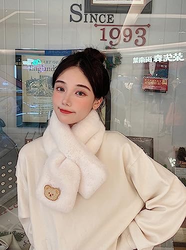 Kawaii Bear Plush Scarf for Winter Fun