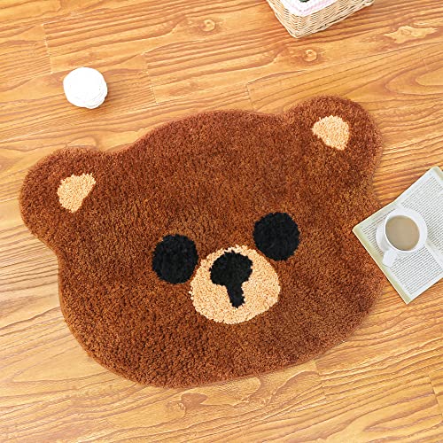 Kawaii Bear Plush Bath Mat for Kids