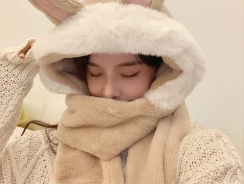 Kawaii Bunny Ear Beanie Hat and Gloves Set