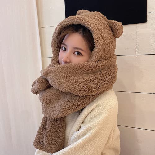 Kawaii Bear Ear Beanie Hat & Scarf Set