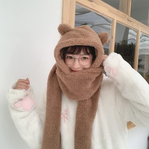 Kawaii Bear Ear Beanie Hat & Scarf Set