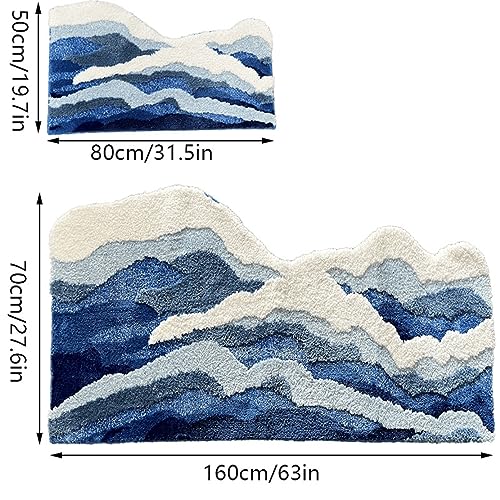 Kawaii Wave Pattern Plush Bath Mat 20"x32