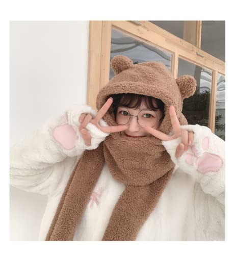 Kawaii Bear Ear Beanie Hat & Scarf Set