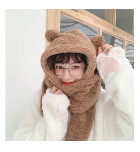 Kawaii Bear Ear Beanie Hat & Scarf Set