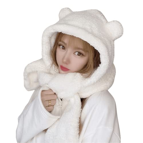 Kawaii Bear Ear Beanie and Scarf Set