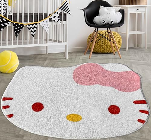 Cute Kawaii Cat Face Plush Rug 20"x24