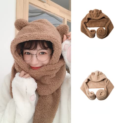 Kawaii Bear Ear Beanie Hat & Scarf Set