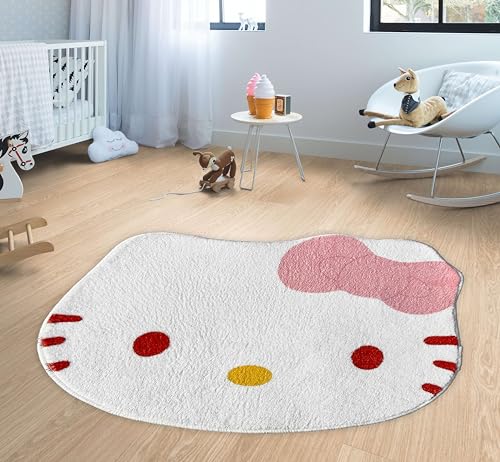 Cute Kawaii Cat Face Plush Rug 20"x24