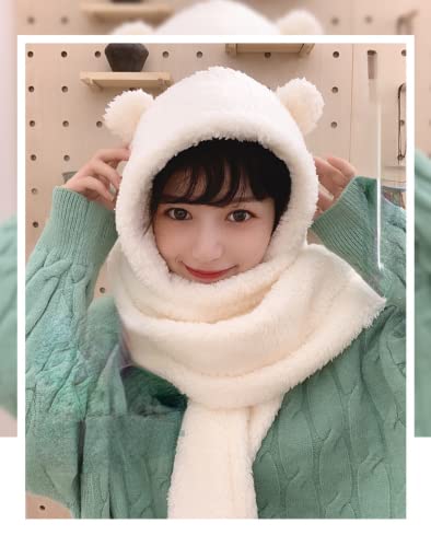 Kawaii Bear Ear Beanie and Scarf Set