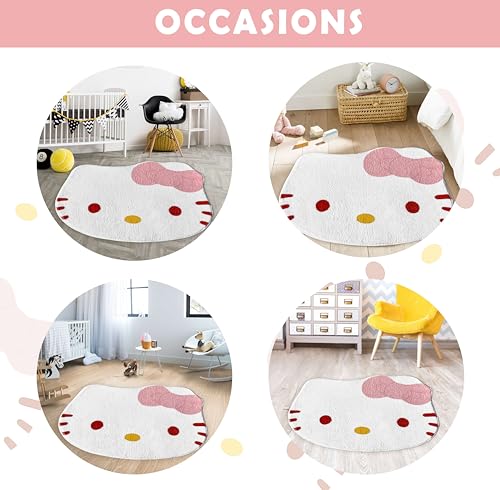Cute Kawaii Cat Face Plush Rug 20"x24