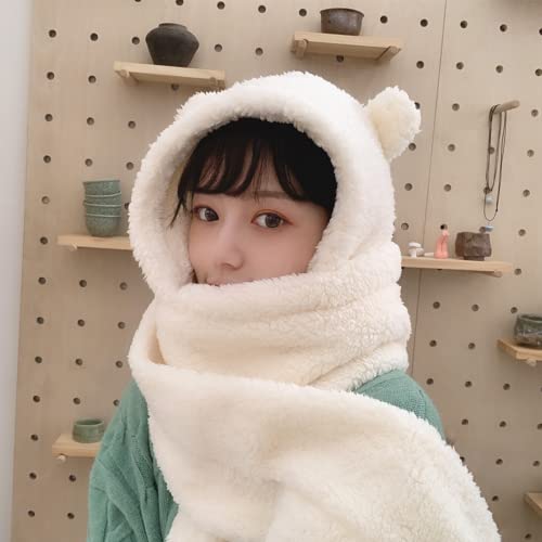 Kawaii Bear Ear Beanie and Scarf Set