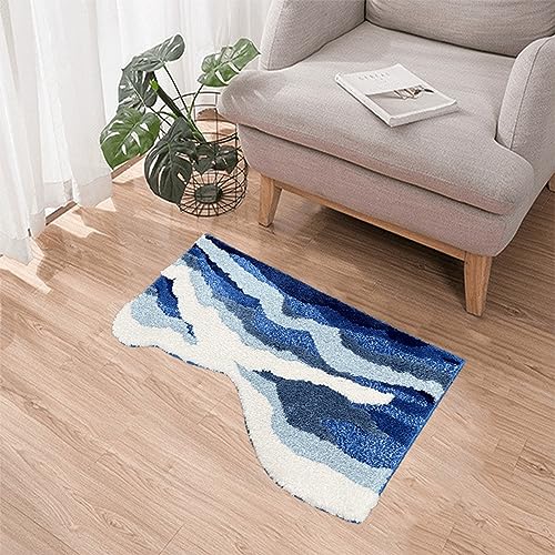 Kawaii Wave Pattern Plush Bath Mat 20"x32