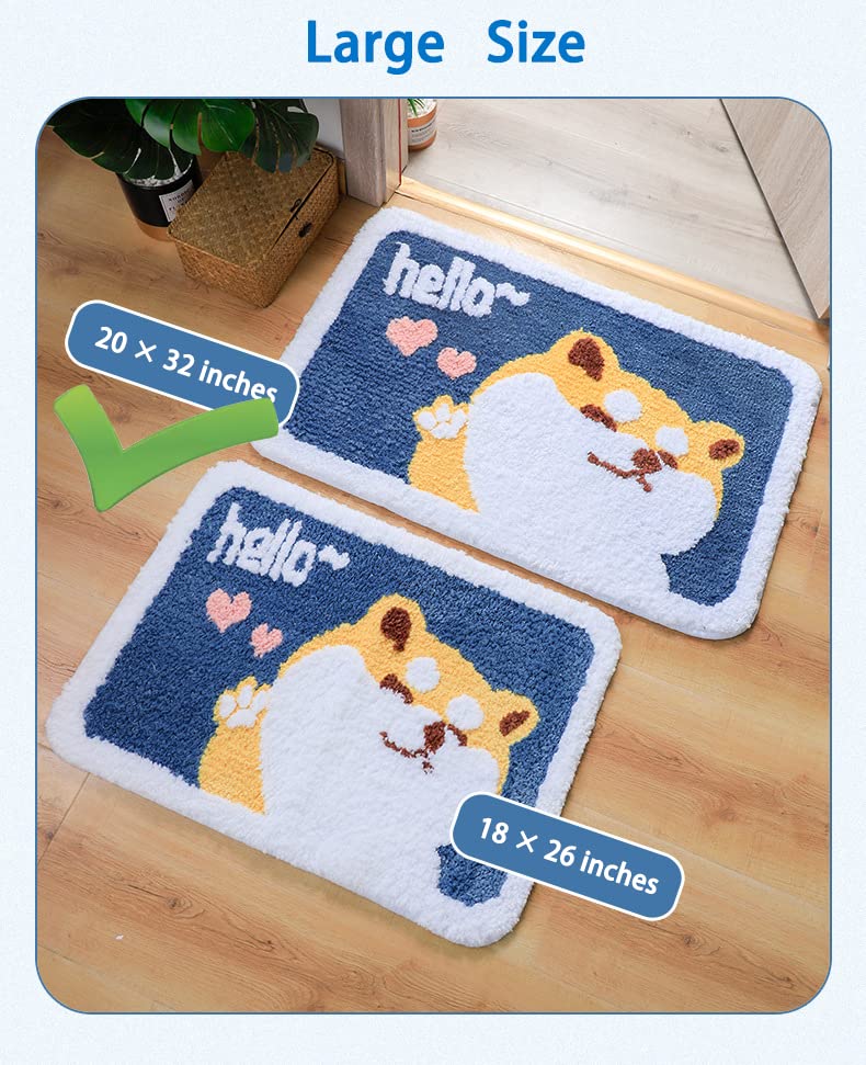 Kawaii Cartoon Dog Plush Bathroom Rug Mat