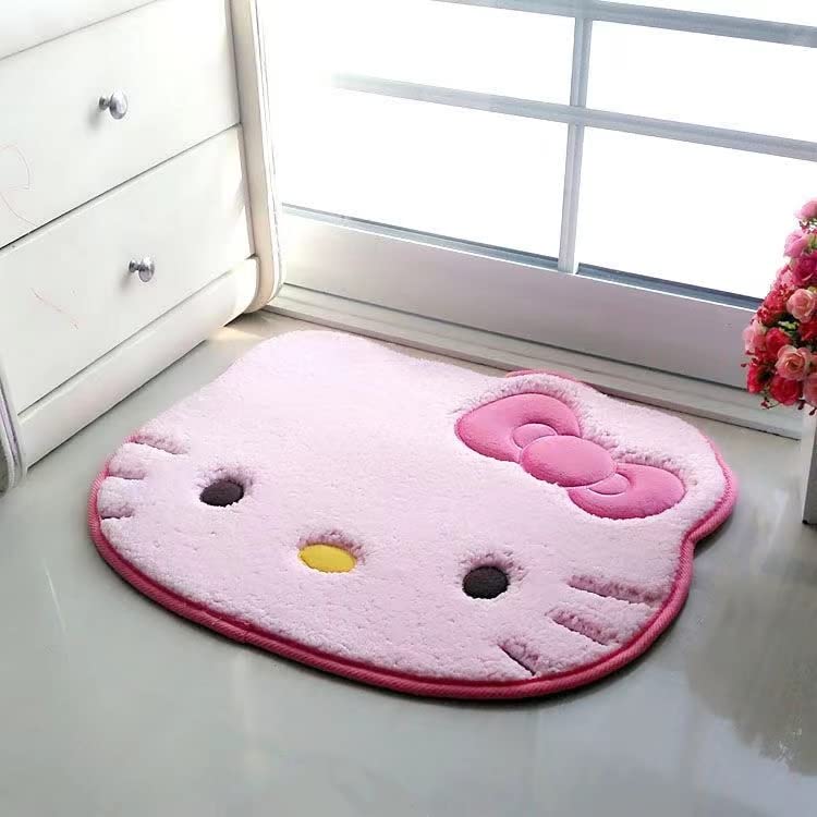 Kawaii Cartoon Kitten Plush Area Rug