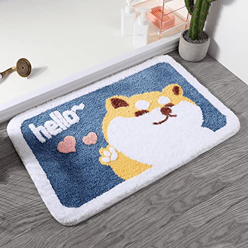Kawaii Cartoon Dog Plush Bathroom Rug Mat
