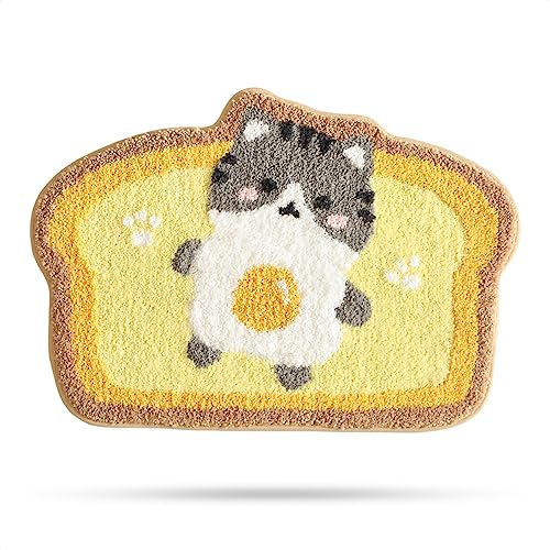 Kawaii Cat Toast Microfiber Bath Mat