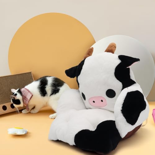 Kawaii Cow Plush Gaming Chair Cushion Pillow