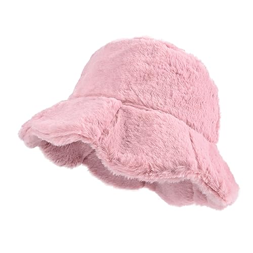 Kawaii Soft Ruffle Faux Fur Bucket Hat