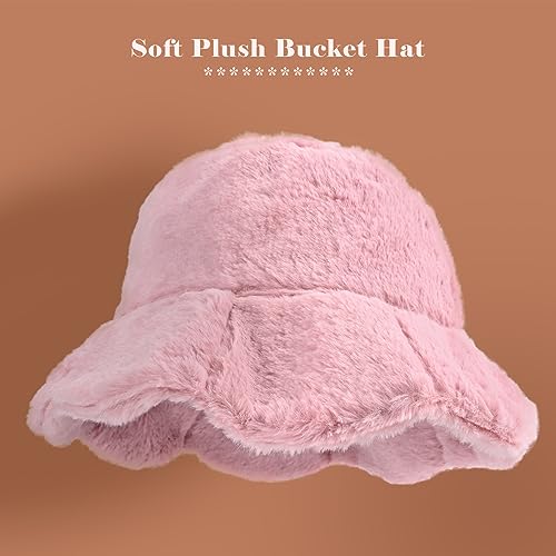 Kawaii Soft Ruffle Faux Fur Bucket Hat