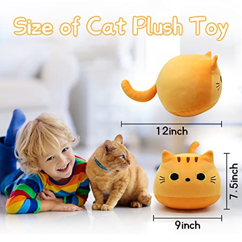 Kawaii Yellow Fat Cat Plush Pillow Toy