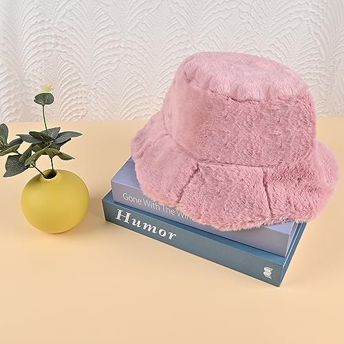 Kawaii Soft Ruffle Faux Fur Bucket Hat