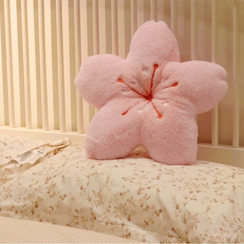 Kawaii Cherry Blossom Plush Pillow for Kids