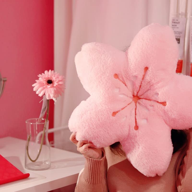 Kawaii Cherry Blossom Plush Pillow for Kids